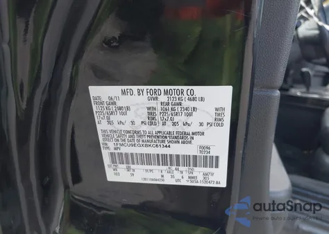 2011 Ford Escape Limited from USA, damaged, VIN 1FMCU9EGXBKC61344